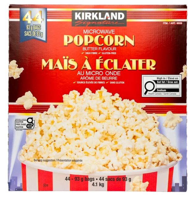 Kirkland Signature Microwave Butter Popcorn, 44-Count