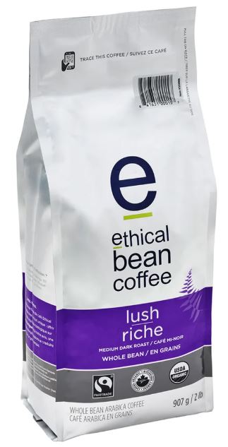 Ethical Bean Coffee Lush Medium Dark Roast Whole Bean 907g