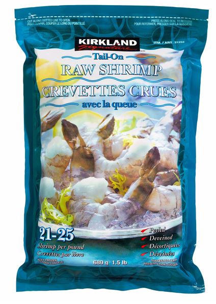 [Frozen Food] Kirkland Signature Frozen Tail-On Raw Shrimp 680g