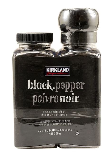 Kirkland Signature Black Pepper wit hGrinder and Refill, 356g
