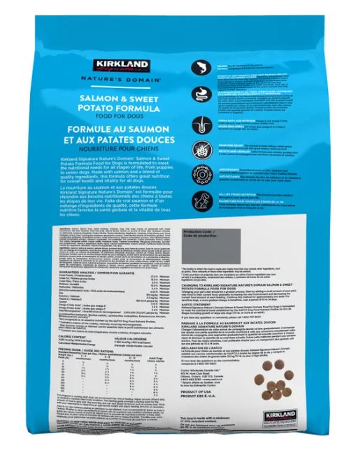 Kirkland Nature's Domain Salmon&Sweet Potato formula for Dog