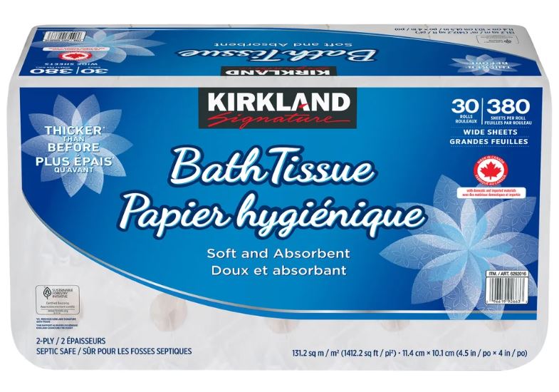 Kirkland Signature 2-ply Bath Tissue, 30pack