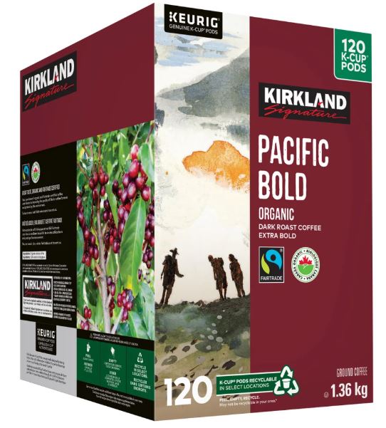 Kirkland Signature Organic Pacific Bold Coffee K-Cup Pods, 120Count