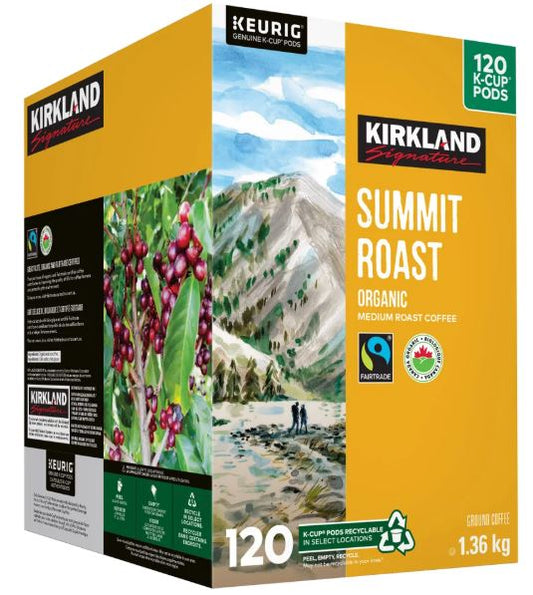 Kirkland Signature Organic Summit Coffee K-Cup Pods, 120Count