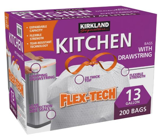 Kirkland Signature Drawstring Kitchen Bags, 200Pack