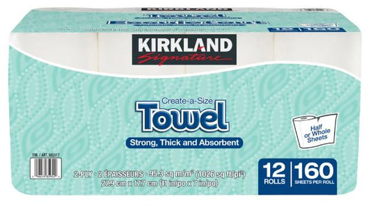 Kirkland Signature 2-Ply Paper Towels, 12Pack