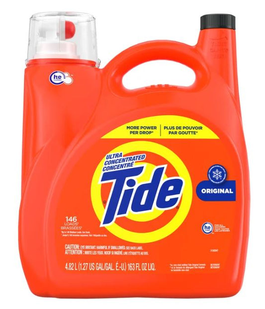 Tide Ultra Concentrated Liquid Laundry Detergent Original Scent, 146 loads